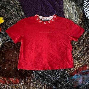 Calvin Klein Jeans Red Short Sleeve Tee Casual Wear